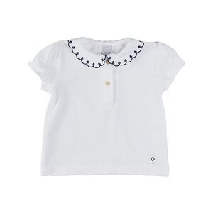 Pepa London Girls Embroidered Scallop Collar Shirt, Navy